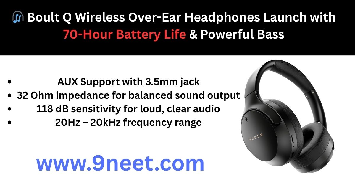 Boult Q Wireless Over-Ear Headphones Launch with 70-Hour Battery Life & Powerful Bass.