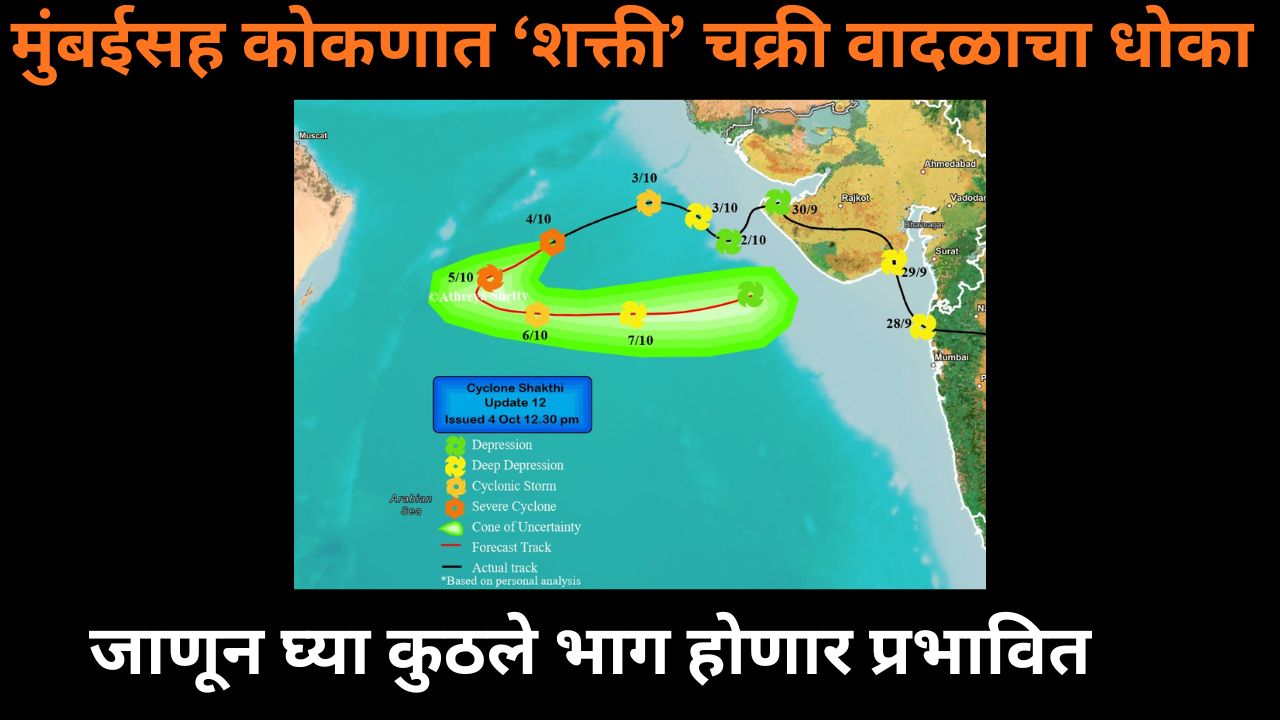 मुंबईसह कोकणात ‘शक्ती’ चक्रीवादळाचा (Cyclone Shakti) धोका – नागरिकांसाठी दिल्या महत्वाच्या सूचना.