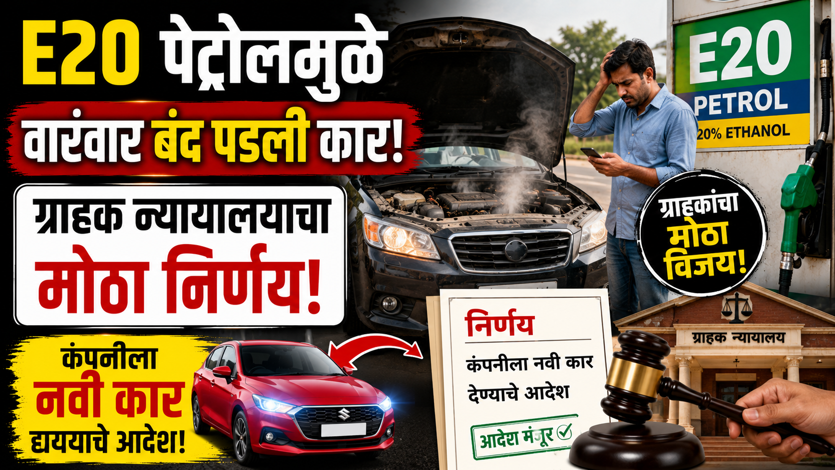 E20 पेट्रोलमुळे वारंवार बंद पडली कार; ग्राहक न्यायालयाचा मोठा निर्णय, कंपनीला नवी कार देण्याचे आदेश