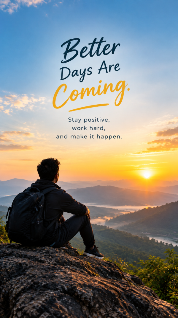 Better days are comming self motivational quotes