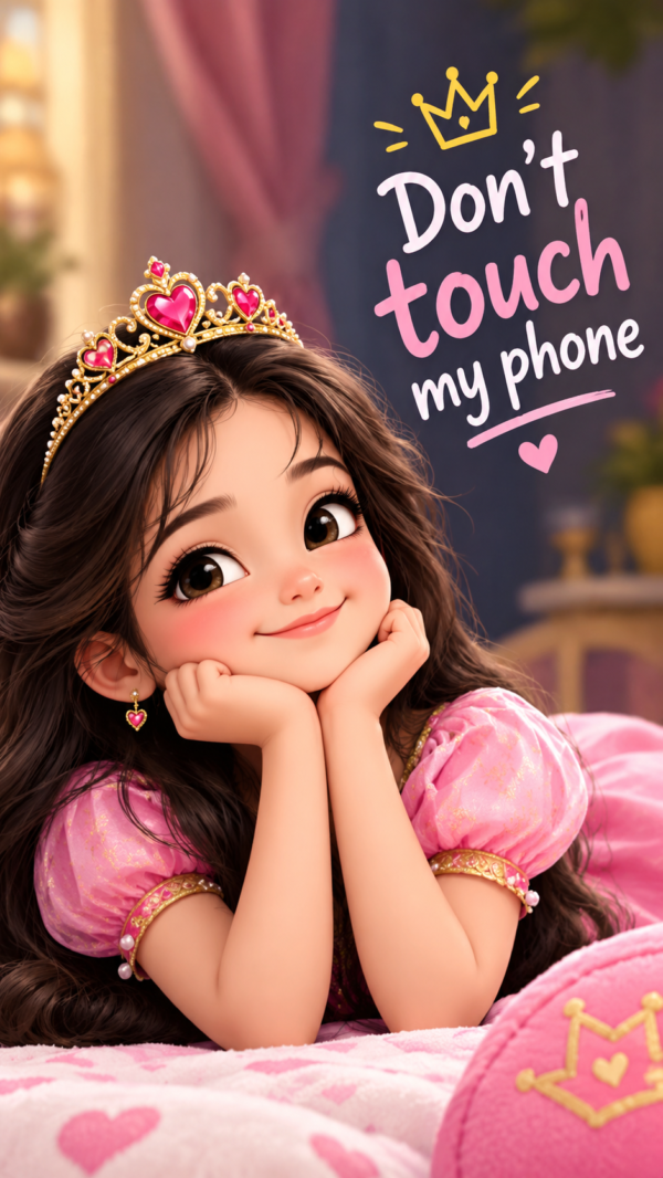 Don't touch my phone cute Princess wallpaper