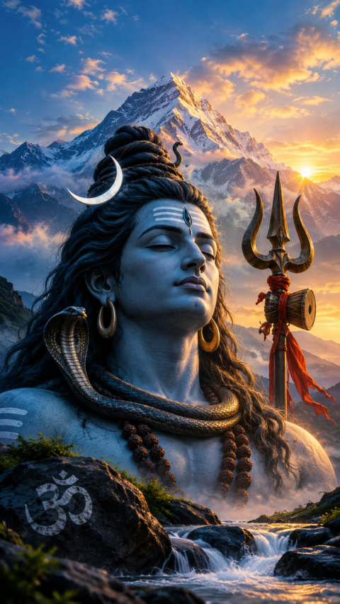 Mobile Wallpaper : Mahadev Amidst Himalayan Dawn